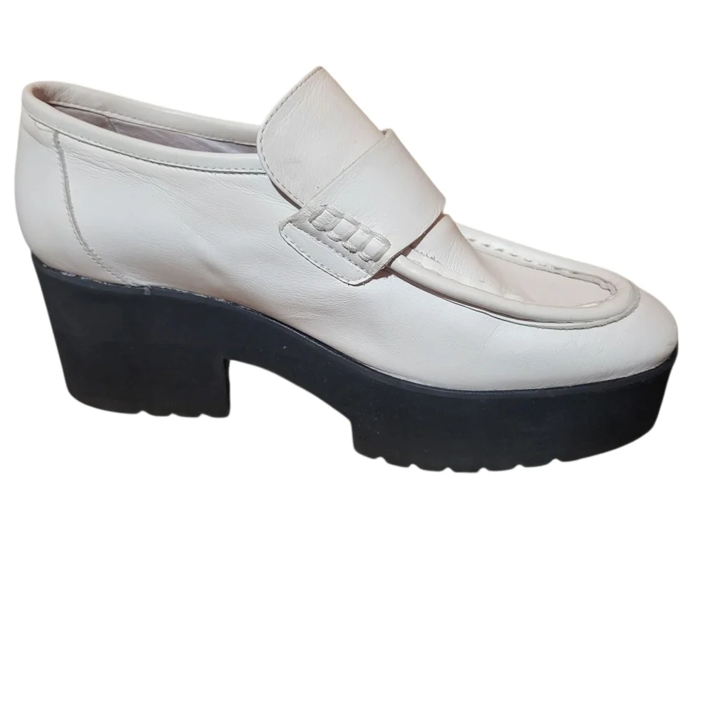 Maje White Chunky Platform Loafers Made In Spain Y2K Style Size 39 (US 9)